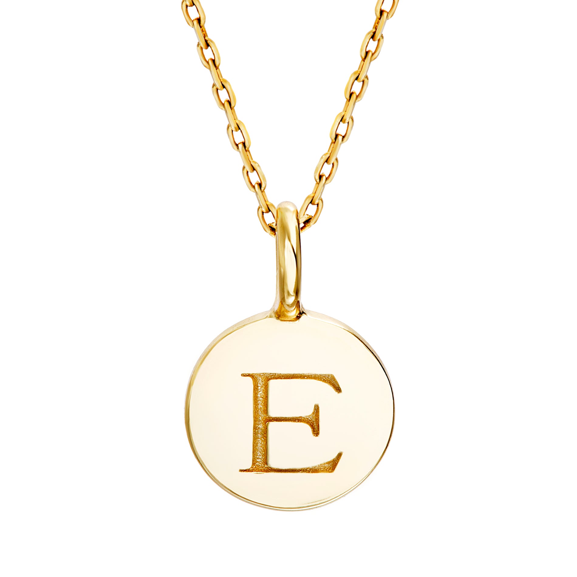Gold Initial Disc Pendant